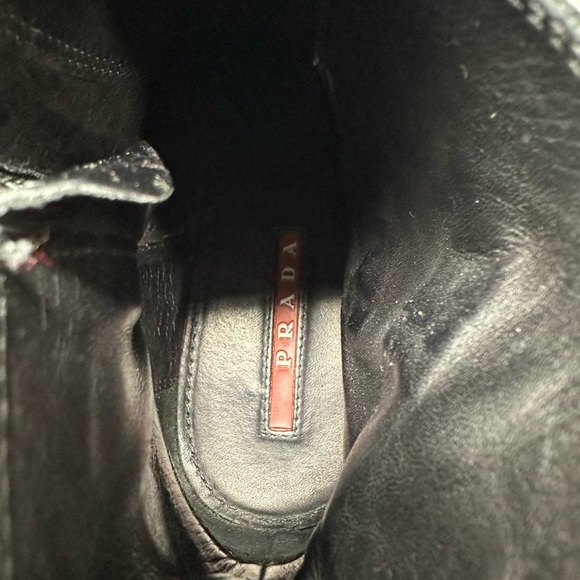 Prada *PRE-LOVED* Sport Leather Ankle Combat Boots, Size 35.5 - Black - Picture 7 of 10